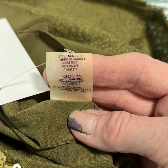 Alice + Olivia Chartreuse Green/Gold Sequin Dress Size Small - Picture 7 of 10